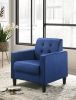 Hale 27.5" Blue Velvet Accent Armchair with Tufting