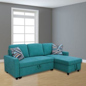 Green Flannelette 2-Piece Couch Living Room Sofabed