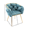 Luxury modern simple leisure velvet single sofa chair bedroom lazy person household dresser stool manicure table back chair blue