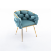 Luxury modern simple leisure velvet single sofa chair bedroom lazy person household dresser stool manicure table back chair blue