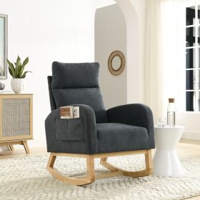 [Video] Welike 27.6"W Modern Accent High Backrest Living Room Lounge Arm Rocking Chair, Two Side Pocket(W83453347)