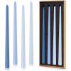 MGEZCOO 12 Inch Gradient Blue Taper Candle Sticks Pack of 4-Unscented Smokeless