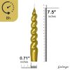 XINAOBAOLUO 7.5 inch Gold Dripless Taper Candles Burn Time 8 H,Unscented for Dinner Candles Pack of 2