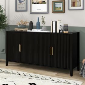 U-Style Storage Cabinet Sideboard Wooden Cabinet with Metal Handles for Hallway, Entryway, Living Room