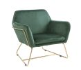 Keira 29.5" Green Velvet Accent Chair with Metal Base