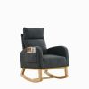 [Video] Welike 27.6"W Modern Accent High Backrest Living Room Lounge Arm Rocking Chair, Two Side Pocket(W83453347)