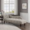 1pc Modern Traditional Chaise Button Tufted Detail Brown Upholstery Style Comfort Living Room Furniture Espresso Finish Legs