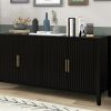 U-Style Storage Cabinet Sideboard Wooden Cabinet with Metal Handles for Hallway, Entryway, Living Room