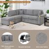 87.4" Sleeper Sofa Bed,2 in 1 Pull Out sofa bed L Shape Couch with Storage Ottoman for Living Room,Bedroom Couch and Small Apartment, Gray