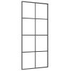 Sliding Door Black 35.4"x80.7" ESG Glass and Aluminum