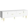 Modern TV Stand with 5 Champagne Legs - Durable, Stylish and Spacious, TVs Up to 75''