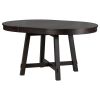 Farmhouse Round Extendable Dining Table with 16" Leaf Wood Kitchen Table (Espresso)