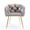 Luxury modern simple leisure velvet single sofa chair bedroom lazy person household dresser stool manicure table back chair gray