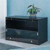 Black Glass Door Shoe Box Shoe Storage Cabinet For Sneakers With RGB Led Light