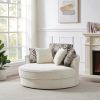 Swivel Accent Barrel Chair with 5 Movable Pillow 360 Degree Swivel Round Sofa Chair for Living Room,Bedroom, Hotel, Beige