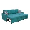 Green Flannelette 2-Piece Couch Living Room Sofabed