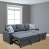 Dark Grey Flannelette 2-Piece Couch Living Room Sofabed