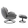 Accent chair TV Chair Living room Chair Grey with ottoman