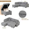 87.4" Sleeper Sofa Bed,2 in 1 Pull Out sofa bed L Shape Couch with Storage Ottoman for Living Room,Bedroom Couch and Small Apartment, Gray