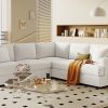 Sectional Modular Sofa with 2 Tossing cushions and Solid Frame for Living Room