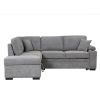 87.4" Sleeper Sofa Bed,2 in 1 Pull Out sofa bed L Shape Couch with Storage Ottoman for Living Room,Bedroom Couch and Small Apartment, Gray