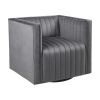 Channel Tufted Swivel Armchair