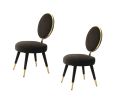 Modrest Haswell Glam Black Velvet Accent Chair (Set of 2)