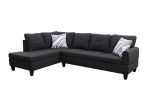 Black Grey Linen Living Room Sofa Set A