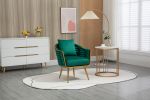 Velvet Accent Chair Modern Upholstered Armchair Tufted Chair with Metal Frame, Single Leisure Chairs for Living Room Bedroom Office Balcony