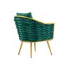 Velvet Accent Chair Modern Upholstered Armchair Tufted Chair with Metal Frame, Single Leisure Chairs for Living Room Bedroom Office Balcony