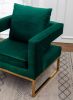 Lenola Contemporary Upholstered Accent Arm Chair, Green