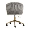 Modern home office leisure chair with adjustable velvet height and adjustable casters (GREY)