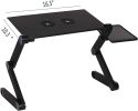 Foldable Aluminum Laptop Desk Adjustable Portable Table Stand with 2 CPU Cooling Fans and Mouse Pad