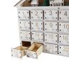 Christmas Wooden Advent Calendar House with 24 Drawers