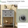 Narrow Console Table, Slim Sofa Table with Three Storage Drawers and Bottom Shelf for Living Room, Easy Assembly (Gray Wash)