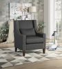 1pc Traditional Accent Chair with Pillow Nailhead Trim Dark Gray Polyester Upholstered Solid Wood Furniture Modern Living Room Chair