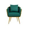 Velvet Accent Chair Modern Upholstered Armchair Tufted Chair with Metal Frame, Single Leisure Chairs for Living Room Bedroom Office Balcony