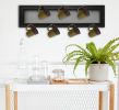 7-Peg Mug Rack by Millwork Engineering, Black Frame