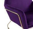 Keira 29.5" Purple Velvet Accent Chair with Metal Base