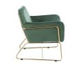 Keira 29.5" Green Velvet Accent Chair with Metal Base