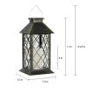 Solar Powered Lantern- Hanging or Tabletop Water Resistant LED Pillar Candle Lamp for Indoors or Outdoors-Classic Home and Garden Decor by Lavish Home