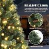 6ft Automatic Tree Structure PE PVC Material 500 Lights Warm Color 9 Modes With Remote Control 900 Branches With Pine Needles Christmas Tree Green