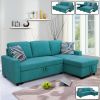 Green Flannelette 2-Piece Couch Living Room Sofabed