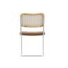 Set of 4, Leather Dining Chair with High-Density Sponge, Rattan Chair for Dining room, Living room, Bedroom, Brown