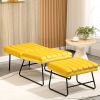 Yellow Modern Lazy Lounge Chair, Contemporary Single Leisure Upholstered Sofa Chair Set