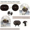 Farmhouse Round Extendable Dining Table with 16" Leaf Wood Kitchen Table (Espresso)