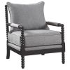 Grey and Black Removable Back Accent Chair