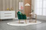 Velvet Accent Chair Modern Upholstered Armchair Tufted Chair with Metal Frame, Single Leisure Chairs for Living Room Bedroom Office Balcony