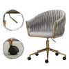 Modern home office leisure chair with adjustable velvet height and adjustable casters (GREY)