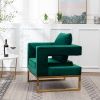 Lenola Contemporary Upholstered Accent Arm Chair, Green